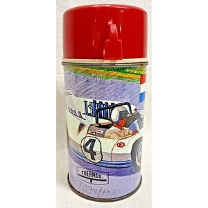 Vintage 1967 Thermos Race Car Auto Racing Metal Bottle King Seeley #4